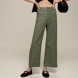 Maeve Green Wide-Leg Pants